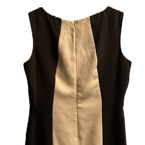 Chancelle, Block Color, U-Neckline, Sleeveless, Slit in back Dress, Brown/Tan,12 - Picture 5 of 10